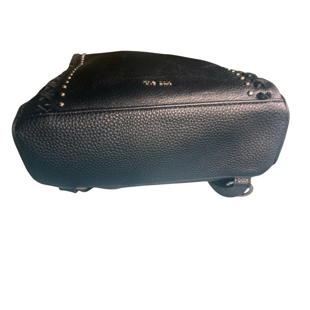The Sak Loyola Mini Backpack Black Leather Convertible Crossbody Whipstitch Stud
